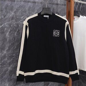 Loewe Men's Sweater in Black with White Accents
